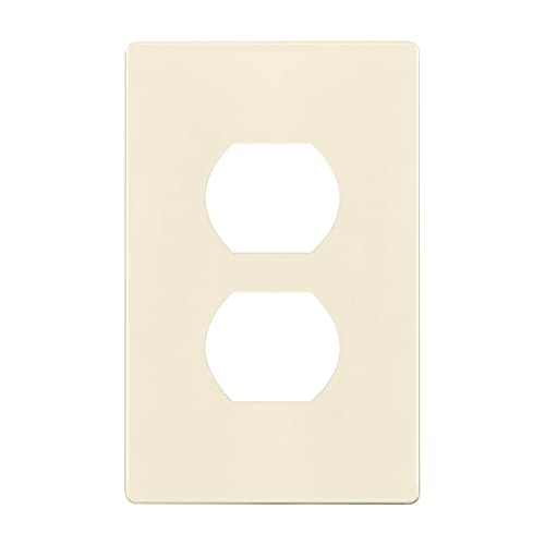 ENERLITES Screwless Duplex Wall Plate, Child Safe Receptacle Outlet Cover, Standard Size, 1-Gang 4.68" x 2.93", Unbreakable Polycarbonate Thermoplastic, UL Listed, SI8821-LA, Glossy, Light Almond - color: Light Almond, size: Screwless