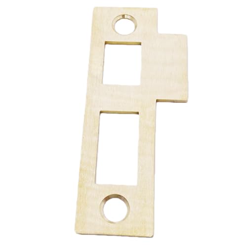 3-1/4" Brushed Brass Mortise Door Strike Plate – Solid Brass Replacement Latch Striker Keeper 3.25"– (Single Pack) - color: Solid-Brass