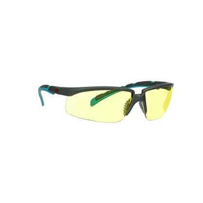 3M Safety Glasses, Solus 2000 Series, Scotchgard Anti-Fog Coating, Anti-Scratch, Amber Lens, Gray/Blue-Green Temples - color: Amber Lens, size: One size fits most