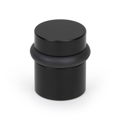 Mega Handles Floor Door Stopper, Black Stopper Quickly Installed Wall Protector, Wall Protectors from Door Knobs, Floor Door Stop with Mounting Hardware Included - Matte Black - 1.5 Inch - color: Matte Black, size: 1 Pack