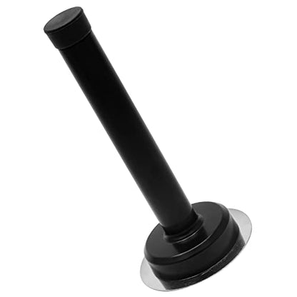 1pc 5 Inch Door Stops, Self Adhesive Long Door Stopper, Stainless Steel Sound Dampening Door Stop, Wall Mount Screw Doorstop with Rubber Bumper (Black) - size: 5 Inch-Black