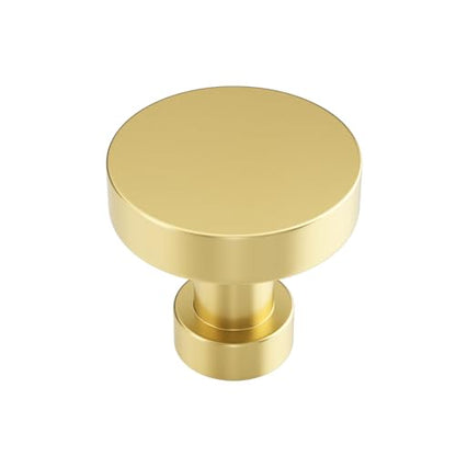 20 Pack Gold Cabinet Knobs and Pulls - Round Drawer Knobs, Brushed Brass for Kitchen Cabinets - color: Brushed Brass, size: 20 Pack