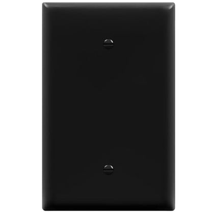ENERLITES Blank Device Wall Plate, Jumbo Blank Cover, Gloss Finish, Oversized 1-Gang 5.5" x 3.5", Polycarbonate Thermoplastic, 8801O-BK, Black - color: Black, size: Over-Size