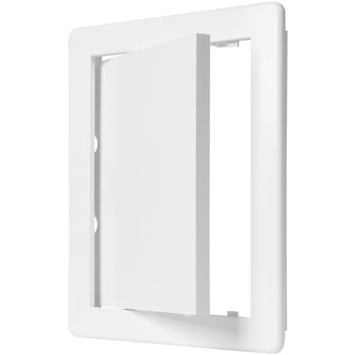 6" x 8" White Plastic Access Panel. Service Shaft Door Panel. Plumbing, Electricity, Heating, Alarm Wall Access Panel for Drywall. Bathroom Services Access Hole Cover. (6" x 8") - color: White, size: 6" x 8"