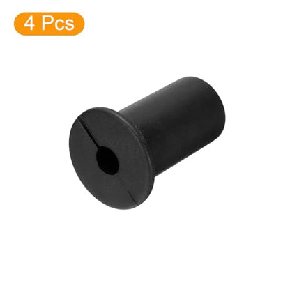 UXCELL 4Pcs Wall Grommet Kit - 3/4" Silicone Cable Bushing with 7mm Hole, Black - color: Black