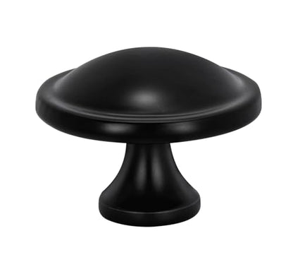 10 Pack Cabinet Knobs Black Round Mushroom Hardware Cabinet Knob for Dresser Drawer Diameter 1-1/2 Inch - color: Black