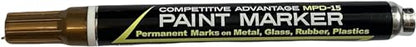 Enamel Paint Markers MPD-15 | GOLD - 1 Pack | Permanent Marks on Metal, Glass, Rubber, Plastic & more, Waterproof UV Resistant - color: Gold