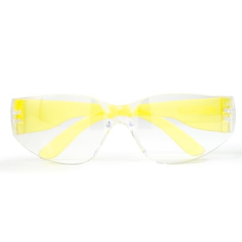 JORESTECH Safety Glasses, ANSI Z87+ Compliant, Impact-Resistant Polycarbonate Lenses, UV Protection, Anti-Scratch Coating, 12-Pack - color: Yellow-clear