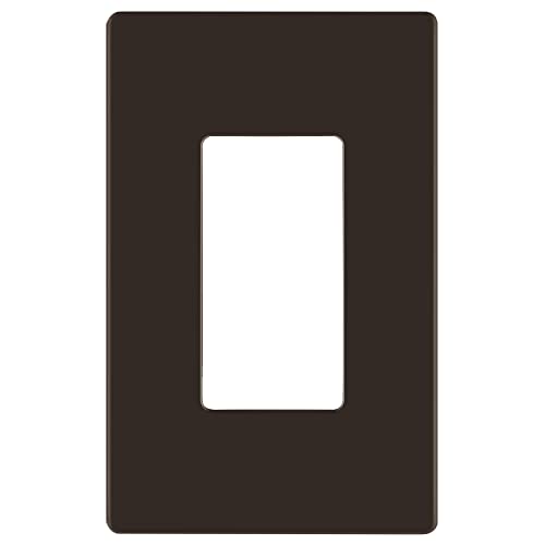 LIDER Matte Finish Decorator Switch Cover, Screwless Wall Plate, Mid-Size 1-Gang 4.88" x 3.11", Unbreakable Polycarbonate Thermoplastic, UL Listed, LSWP-31M-BR, Brown - color: Brown, size: 1 Gang