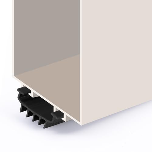 Nuanchu 1 Pcs 48 Inch Hardware U Shaped Rubber Door Bottom Sweep Weather Stripping Seal for Exterior/Front Doors Weatherproof & Noise Reducing Includes Rubber Door Seal Bottom Only (Black) - size: 48 Inch
