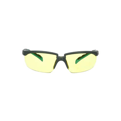 3M Safety Glasses, Solus 2000 Series, Scotchgard Anti-Fog Coating, Anti-Scratch, Amber Lens, Gray/Blue-Green Temples - color: Amber Lens, size: One size fits most