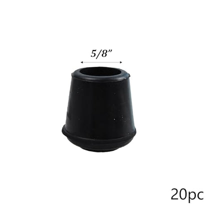 Rubber pad Circular Table Foot Cover Chair Foot Cover Silent Furniture Table and Chair Anti Slip Cover 16 mm (5/8 inch) - size: 16mm-20pack