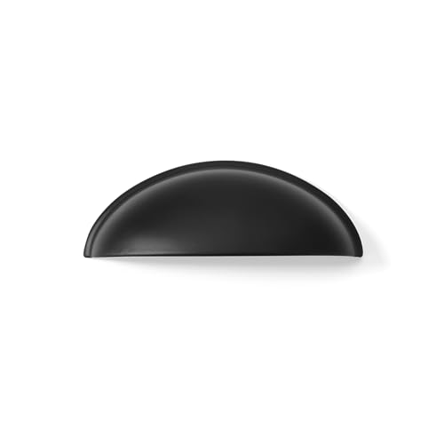 khtumeware 10 Pack 2-1/2" Drawer Pulls Matte Black Cabinet Cup Pulls Kitchen Hardware Cabinet Handles Drawer Handles Knobs 2.5 inch Hole Center - color: Matte Black, size: 2-1/2"(64mm) Hole Center, style: 10-pack
