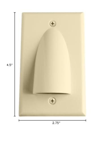Single Gang Bundled Cable Wall Plate, Ivory - color: Ivory