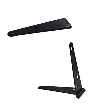 4Pcs 6-Inch Heavy Duty Iron Strap Hinges, Matte Black Gate Tee Hinges for Shed, Fence, Cabinet, Wood Gate Applications with Mounting Screws - size: 6 Inch