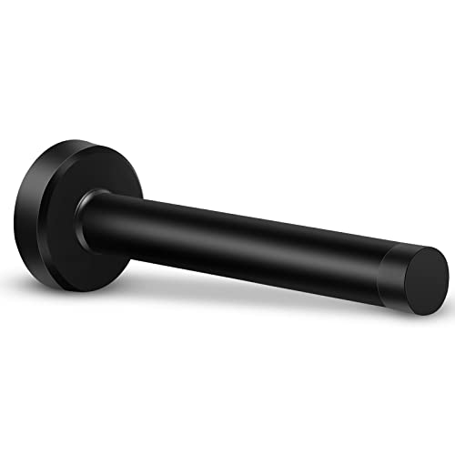 Door Stopper Black 6 Inch Long Door Stop Wall Mounted Stainless Steel Door Holder Wall Protector with Rubber Door Bumper Tips - color: Black, size: 6 Inch