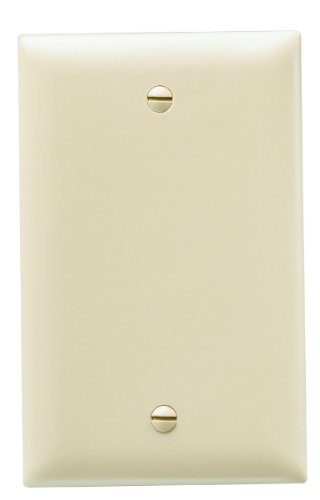 Legrand Pass & Seymour TP13I Trademaster Mid-Size Unbreakable Nylon Wall Plate, 1 Gang, One Blank Box Mount Cover, Ivory (1 Count)