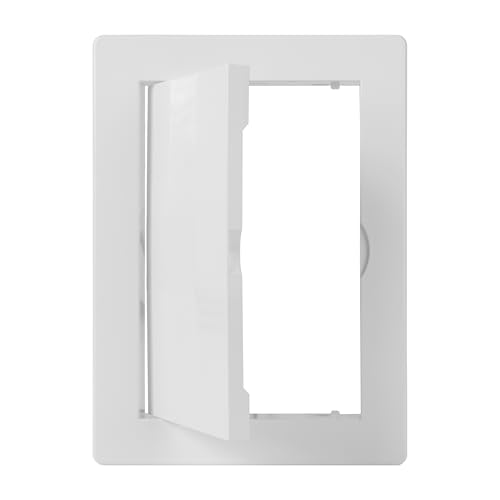 4x6 Access Panel for Drywall and Ceiling – White ABS Plastic Door Panel, Wall Hole Cover Plate - Rustproof, Easy Access and Installation, Hinged Door for Plumbing, Network Cables and HVAC - size: 4 X 6 [Wall Opening]