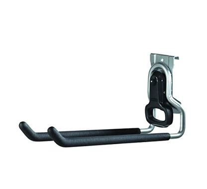 Rubbermaid FastTrack Rail Garage Organization Multi-Purpose Hook 50 lbs Capacity Satin Nickel Wall Mounted Storage System Direct Mount into FastTrack Garage Rail for Home/Garage Organization - size: 1 Count (Pack of 1), style: Multi-Purpose Hook