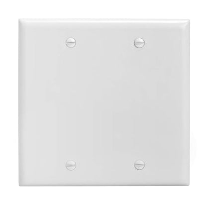 Cmple - 2 Gang Blank Wall Plate, Standard Size, Polycarbonate Thermoplastic Panel GFCI Wall Plate with Screws - White - color: Blank 2 Gang White, size: 10 Pack