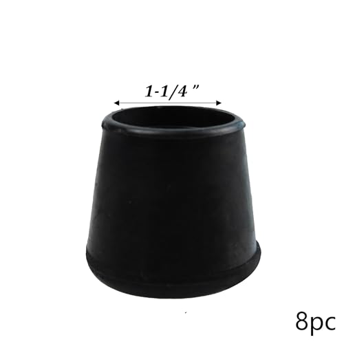 Rubber pad Circular Table Foot Cover Chair Foot Cover Silent Furniture Table and Chair Anti Slip Cover 32mm（1-1/4 inch） - size: 32mm-8pack