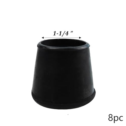 Rubber pad Circular Table Foot Cover Chair Foot Cover Silent Furniture Table and Chair Anti Slip Cover 32mm（1-1/4 inch） - size: 32mm-8pack