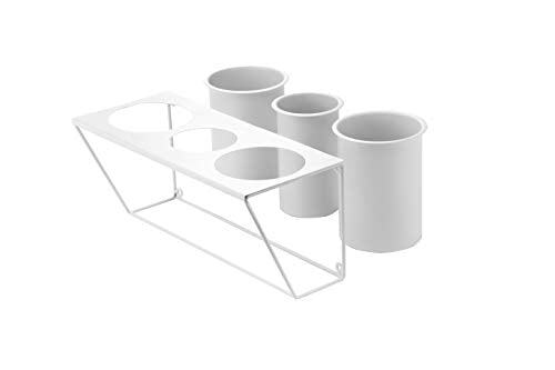 JackCubeDesign Wall Mount Hair Dryer Holder Hair Styling Product Care Tool Organizer Bath Supplies Accessories Tray Stand Storage Bathroom Steel (White) MK470A - color: White