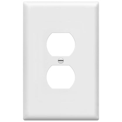 ENERLITES Duplex Receptacle Outlet Wall Plate, Jumbo Outlet Covers, Gloss Finish, Oversized 1-Gang 5.5" x 3.5", Polycarbonate Thermoplastic, 8821O-W, White - color: White, size: Over-Size