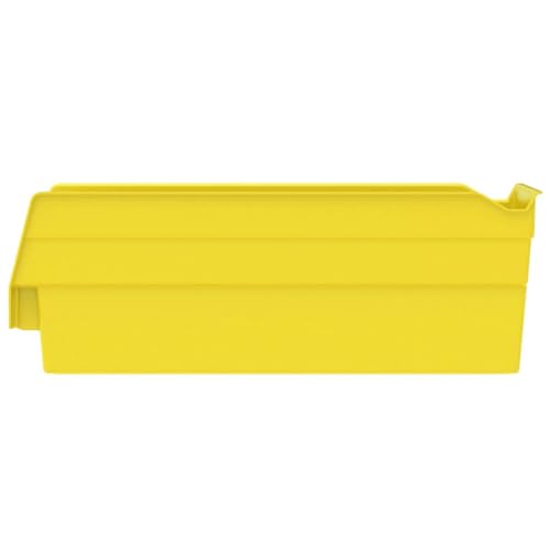 Akro-Mils 30120 Plastic Shelf Bins, Heavy Duty Storage Bins for Garage, Closet, and Drawer Organization, 12" x 4" x 4", Yellow, 24-Pack - color: Yellow