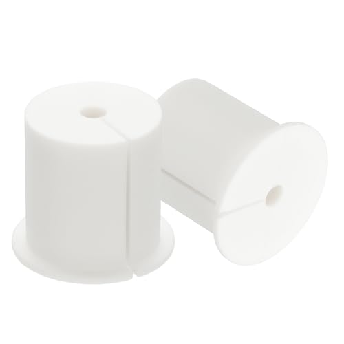 PATIKIL Wall Grommets for Cables 1-3/8", 2 Pcs Cable Routing Kit Silicone Hole Grommet Feed Through Bushing for Ethernet Accessories with 0.26" (6.5mm) Hole, White - color: White, size: 1-3/8"x 0.26"