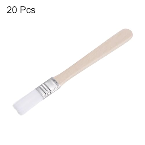 HARFINGTON 20pcs Paint Brushes 0.5" Nylon Flat Wall Paint Brush Soft Bristle with Wood Handle for Painting DIY Latex Paints Furniture Cabinets Fences, White - color: White, size: 0.5 inch