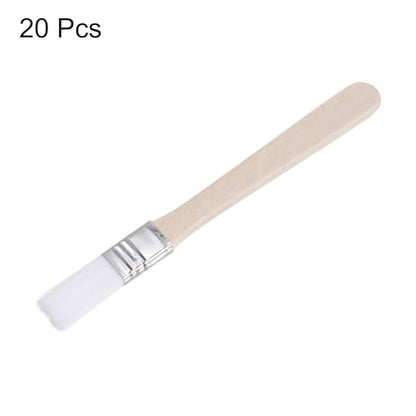 HARFINGTON 20pcs Paint Brushes 0.5" Nylon Flat Wall Paint Brush Soft Bristle with Wood Handle for Painting DIY Latex Paints Furniture Cabinets Fences, White - color: White, size: 0.5 inch