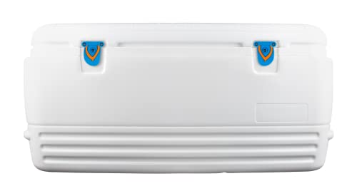 NeverBreak Parts - Igloo Cooler Replacement Parts - Large Repair Kit | High Strength Igloo Cooler Hinges Replacement with Latches | Ice Chest Repair Kit - color: Blue with Blue & Orange Flip-Flops