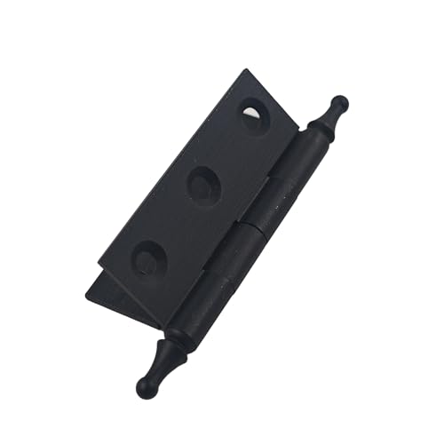 2.5 Inch Antique Style Solid Brass Butt Hinges with Ball Finials, Black Plated Butt Hinges with for Furniture Cabinet Drawer Door, 2PCS - size: 2.5 Inch