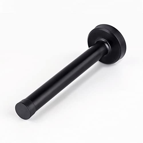 Door Stops, 5 Inch Long Door Stopper, Wall Mount, Heavy Duty Solid Black Doorstop Brushed Stainless Steel with Soft Rubber Bumper Tips - color: Black, size: 5 Inch