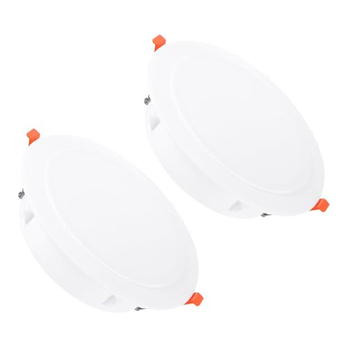 PATIKIL 8" Spring Ceiling Cover Plate, Recessed Light Trim Wall Mount Downlight Hole Cap Decorative Panel with Buckle Suitable for 6.1-7.5inch Round Hole Glass Ceiling Openings, White - size: 6.1-7.5"