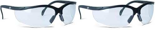 Walker's Sport High-Grade Polycarbonate Lenses Half Frame Soft Rubber Nose Piece Adjustable Safety Shooting Glasses - color: Clear, size: One Size (Pack of 2)