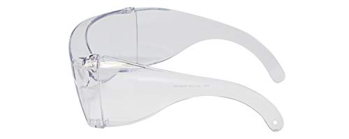 Calabria 3000 Fitover Safety Glasses with Uni-Lens – [Clear] Wrap Around Eye Protection | Anti-Fog Scratch Resistant | Protective Eyewear - color: Clear