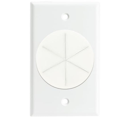 DIYTECH Grommet Wall Plate – Cable Pass Through Plate for In-Wall Cable Management, Wire Concealment for TV, HDMI, Ethernet, Speaker, and Home Theater Systems - White (White) - color: White