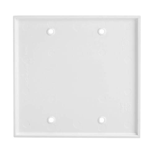 Cmple - 2 Gang Blank Wall Plate, Standard Size, Polycarbonate Thermoplastic Panel GFCI Wall Plate with Screws - White - color: Blank 2 Gang White, size: 10 Pack