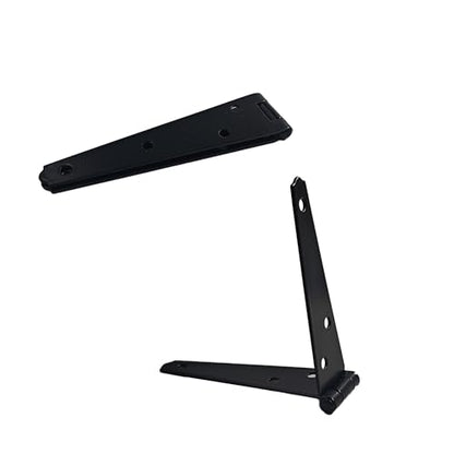 4Pcs 5-Inch Heavy Duty Iron Strap Hinges, Matte Black Gate Tee Hinges for Shed, Fence, Cabinet, Wood Gate Applications with Mounting Screws - size: 5 Inch
