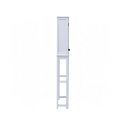 Alaterre Furniture Dorset Over-The-Toilet Storage Cabinet with Tempered Glass Doors – White Wood Bathroom Space Saver Organizer with Adjustable Shelves, Hutch & Wall Mount Hardware - size: Toilet Shelf + Glass Door Cabinet