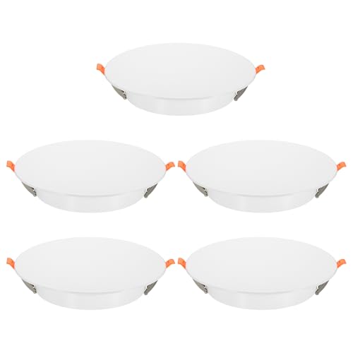 uxcell 5Pcs 230mm/9.1" Round Ceiling Cover Plate, LED Downlight Hole Trim Wall Hole Spring Mount Decorative Flat Cap Access Panel for 6.9-8.5 Inch Ceiling or Wall Openings, Matte White - color: White, size: 6.9-8.5"