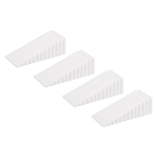 uxcell 4 Pcs Door Stoppers for Bottom of Door, 28mm/1.10 Inch Door Stops, Rubber Door Stopper Wedge Anti Slip, Window Stopper Door Stackable, White - color: White, size: 1.1-inches
