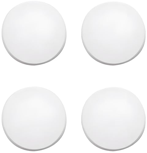 Large Door Stoppers for Wall (4 Pack) – 3.25" White Plastic Wall Protectors with Strong Adhesive – Shock Absorbent & Quiet – Stops Damage from Door Knobs – Stick-On, No Tools Needed