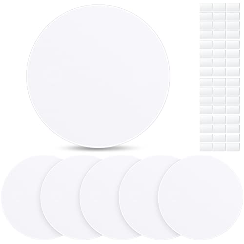 Sosation 6 Pcs Ceiling Cover Plate Wall Hole Cover Plastic Flat Blank Plate with 48 Pcs Double Faced Adhesive Tape for Ceilings or Wall (10 Inch) - size: 10 Inch
