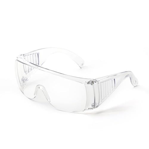 JING LEI Safety Glasses Anti Fog Goggles Vented Sides Shields Transparent PC Frame Spectacles for Lab Medical and Daily Use - color: Clear Lens