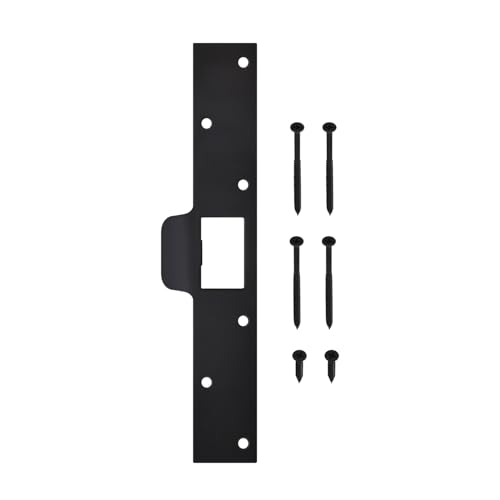 Nuk3y SP125 Security Door Latch Strike 1-1/4 inch x 7-7/8 inch (Matte Black) - color: Matte Black
