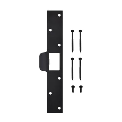 Nuk3y SP125 Security Door Latch Strike 1-1/4 inch x 7-7/8 inch (Matte Black) - color: Matte Black