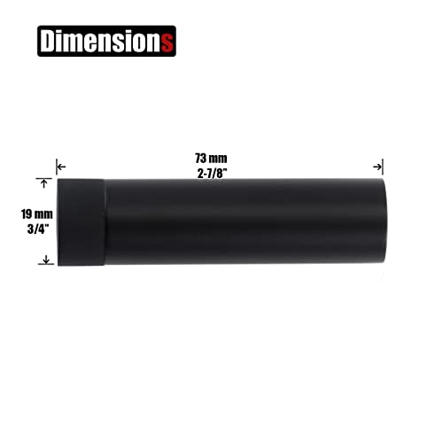 JQK Door Stopper, 2-7/8 Inch 304 Stainless Steel Sound Dampening Door Stop Bumper Wall Protetor 8 Pack, Matte Black, DSB2-PB-P8 - color: Black